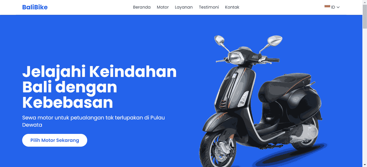 Motorbike Rental - Landing Page